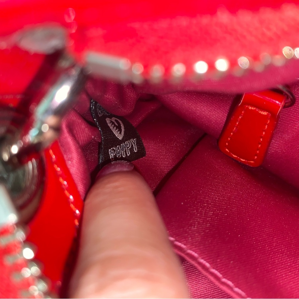 Coach Red Patent Leather Quilted Shoulder Bag with Dual Front Pockets - Picture 9 of 10